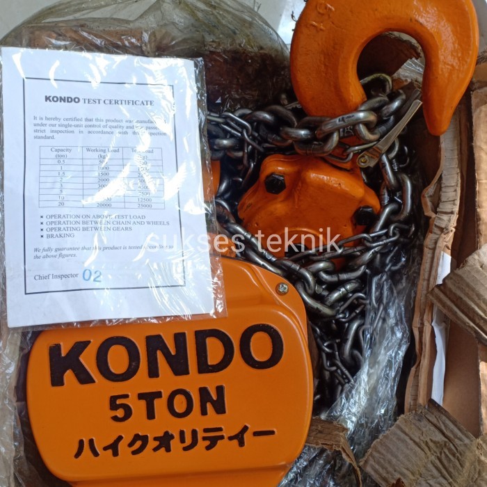 Chain Block Katrol Kerekan Takel Kondo 5 ton 5mtr