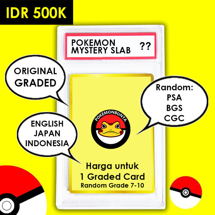 Mystery Box GRADED CARD PSA BGS CGC Kartu Pokemon Indo English Japan