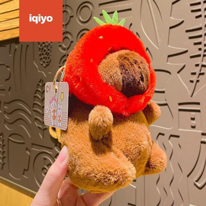 IQIYO Gantungan Kunci Capybara Key Chain Plush Bag Charm Ganci Jennie Capibara Aksesoris Tas Mainan 