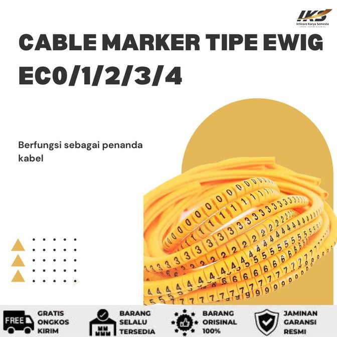 Produk Unggulan] Cable Marker Penanda Kabel tipe EWIG Angka atau Huruf