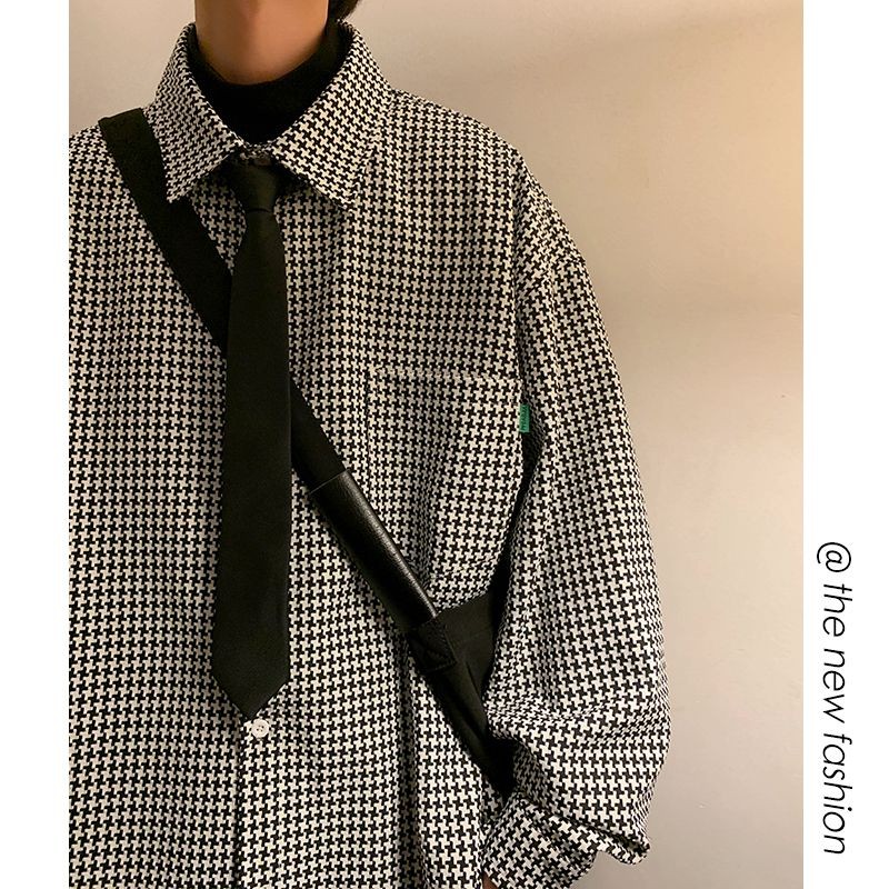 Gaya Kampus Pria Musim Semi Longgar Merek Fashion Korea/Mantel/Lengan Panjang