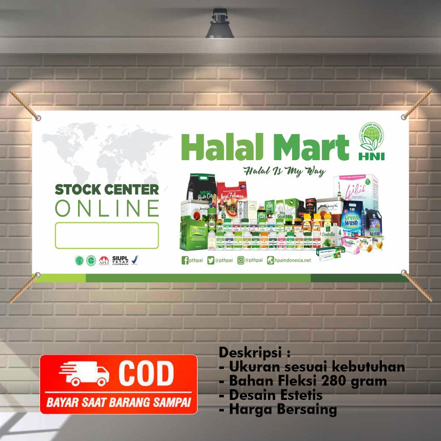 Banner Agen HNI Halal Mart Modern Ukuran 1x1m Termurah