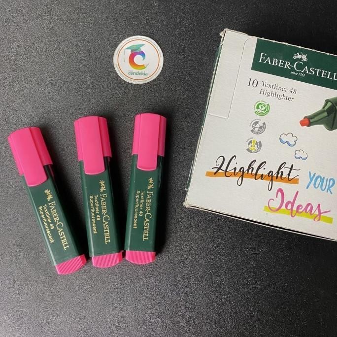 

Produk Terbaik] Highlighter / Textliner 48 / Stabilo Faber Castell Pink / Merah Muda