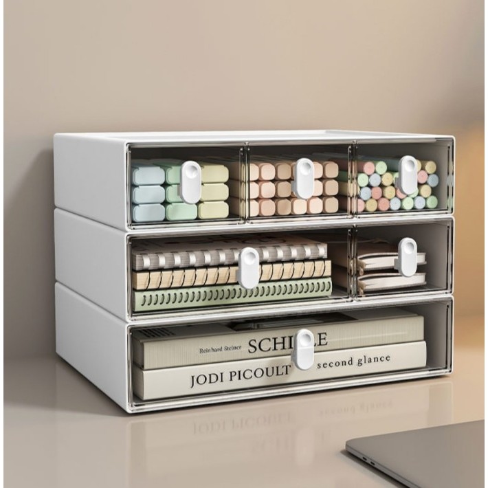 

Organizer Penyimpanan Serbaguna Susun/Kotak Penyimpanan Laci Alat Tulis Aksesoris Kuas Buku Note