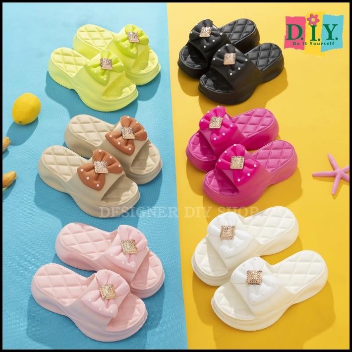 Sandal Wanita Jelly Fuji Korea Sendal Wedges Tebal Empuk EVA