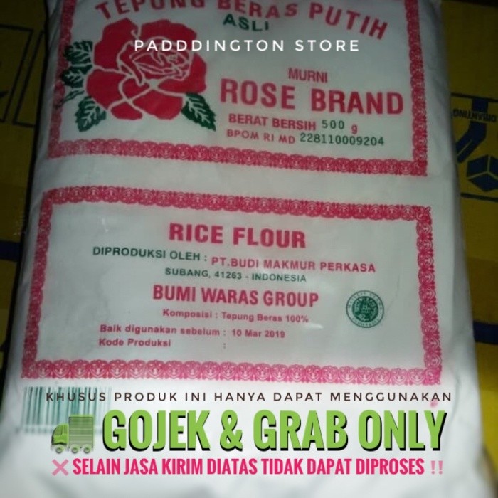 

TERLARIS! TEPUNG BERAS PUTIH ROSE BRAND 500 GRAM khusus gojek