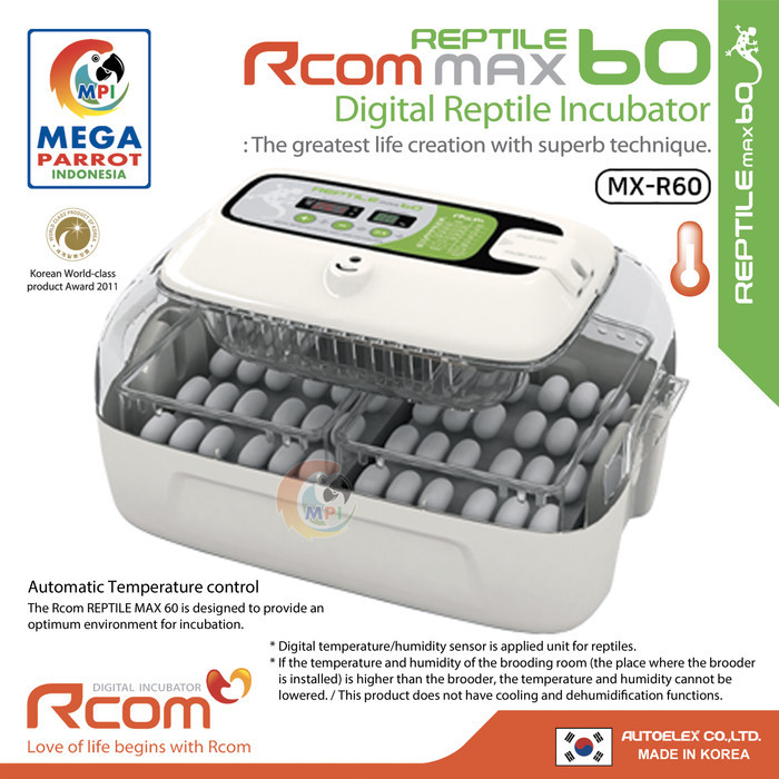 TERBARU Rcom Reptil Inkubator MAX60 Reptile Incubator MX-R60 Alat Tetas Reptil