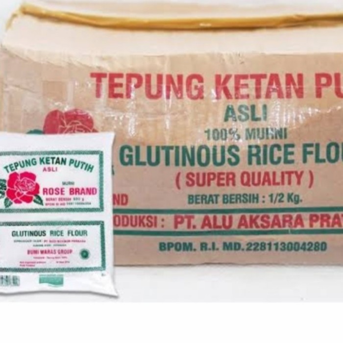 

PROMO! tepung ketan putih rose brand 500gr (20x500gr)