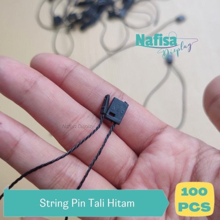 

Tali Hang Tag Lock Loop Pin Hitam String Label Pakaian Isi 100 Pcs