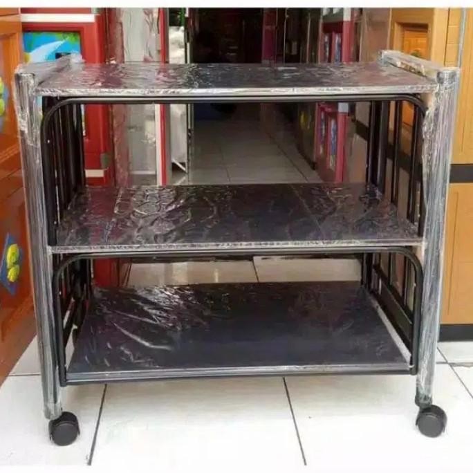 MEJA TV BESI RAK TV BESI MEJA OVEN RAK SUSUN MEJA TV DORONG MEJA MURAH ES77