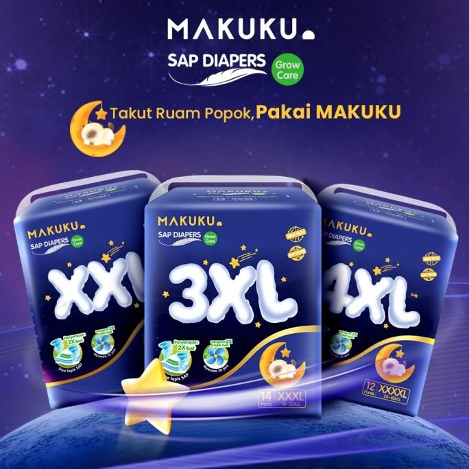 MAKUKU GROW CARE 3XL14 4XL12 I MAKUKU SAP DIAPERS