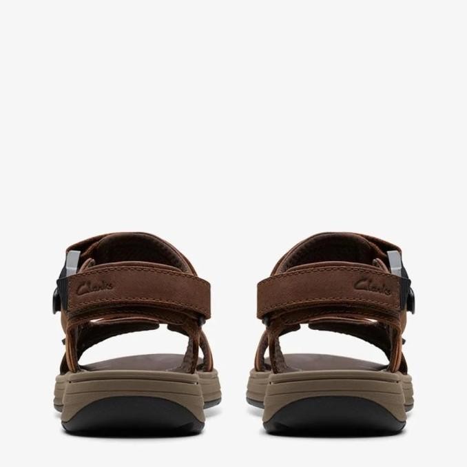 Clarks Saltway Trail Original Sepatu Sandal Pria Leather - Dark Brown Judge_Law