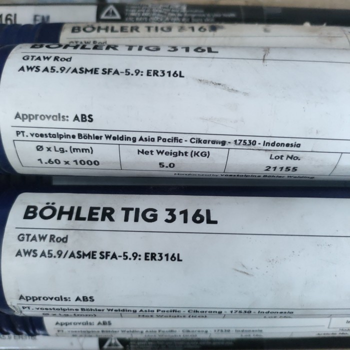 KAWAT LAS ARGON BOHLER TIG 316L STAINLES ER316L 1.6mm 1,6mm (5Kg)