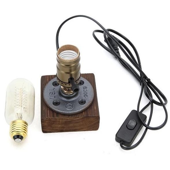 New  Loft Vintage T45 Edison Bulb Table Lamp Water Pipe Light Home Zein_Store90