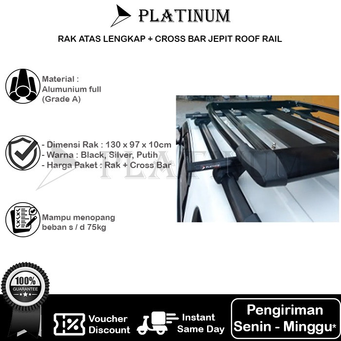 Prom0 Terbat4s- RAK ATAS + KAKI JEPIT ROOF RAIL MOBIL KARIMUN WAGON R PLATINUM