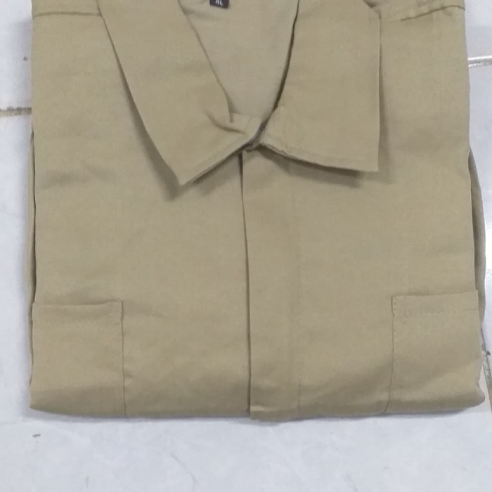 wearpack tidak pakai skotlet warna coklat muda bahan polyster