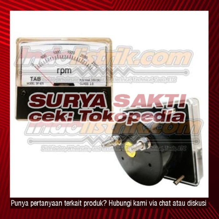 Cuci Gudang Tachometer / Rpm Meter 0-2500 Rpm-1Ma-10Vdc Analog Tab