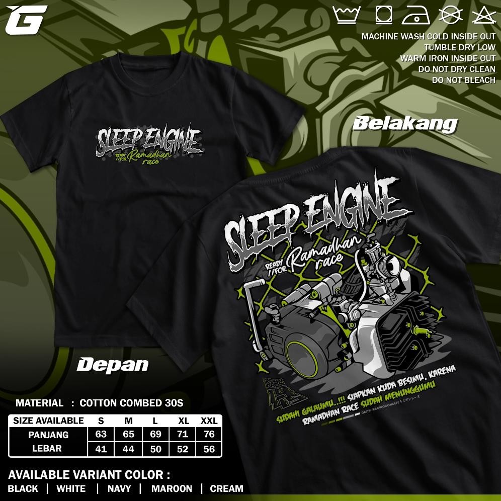 Promo Kaos Racing Sleep Engine Ready For Ramadhan Race Baju Distro Motor Balap Jupiter Z T-Shirt Oto