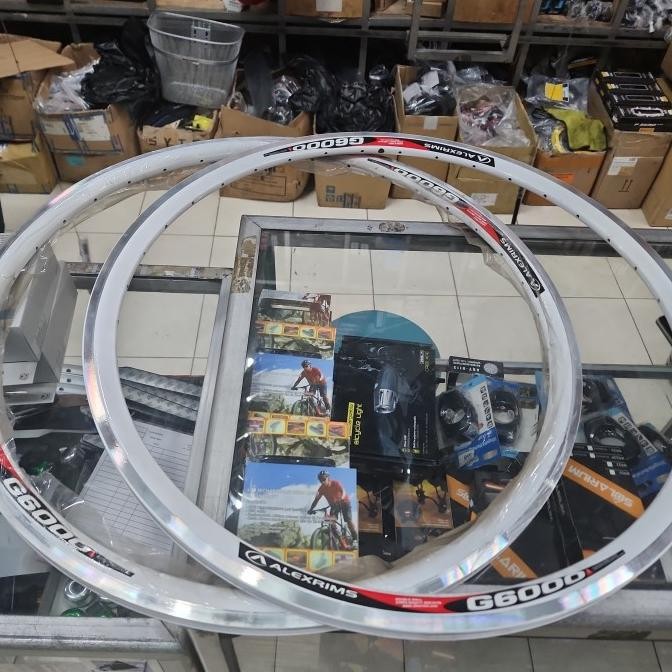 Rims Velg 700c Alexrims hole 36 putih breakline double wall