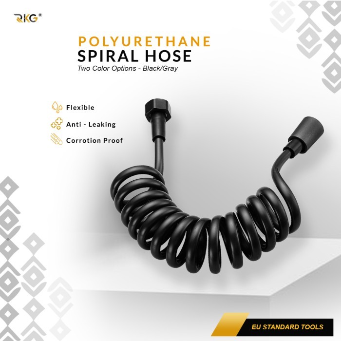 RKG Selang Spiral Shower Fleksibel - Selang Bidet Abu