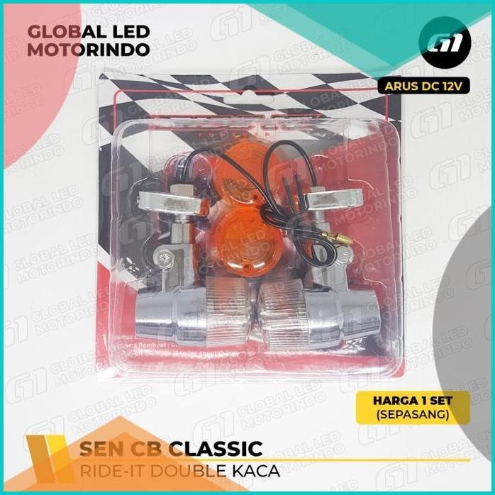 [RIDE-IT] LAMPU SEN CB CLASSIC RIDE-IT DOBEL KACA BULAT 07D35Z4 happy
