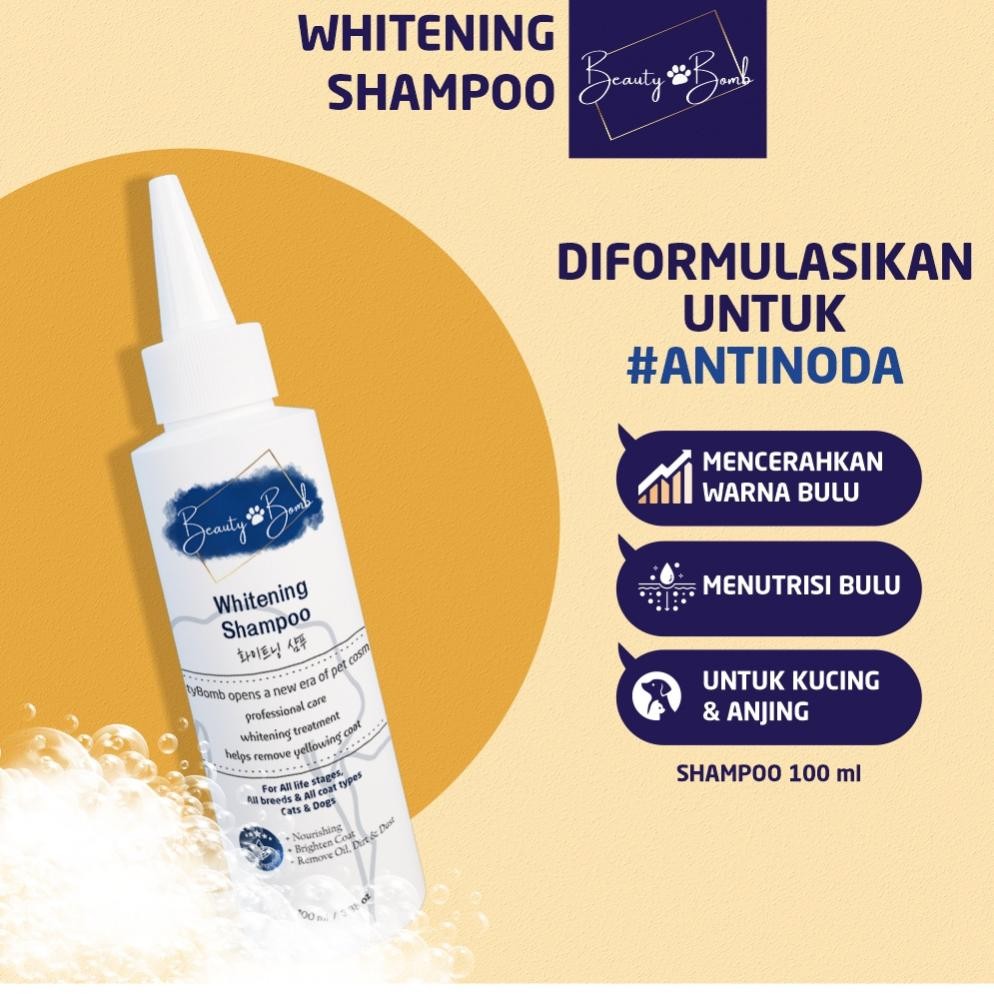 Bomb Shampoo Bulu Putih Lebat untuk Anak Kucing Anjing Sampo Kulit tif Jamuran Kutu Kutuan i Rontok 