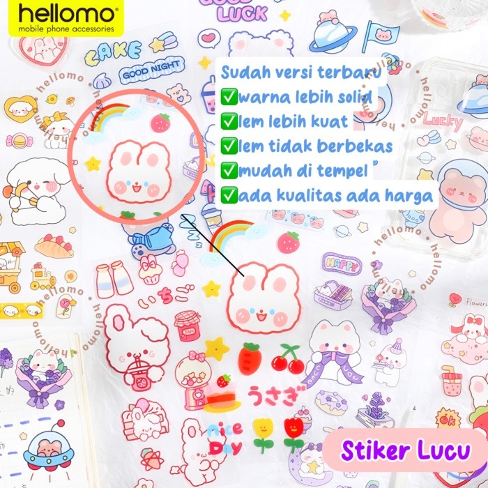 

Sticker Dekorasi Beruang Bear Sticker Transparan Besar Stiker Momo