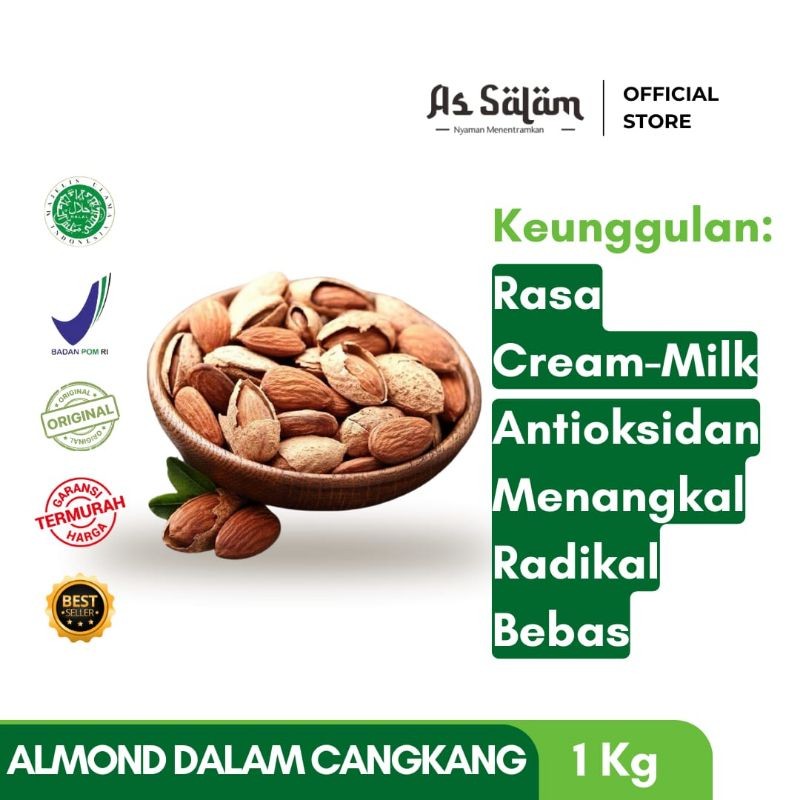 

Kacang Almond Dalam Cangkang Kacang Almond Rasa Susu Rendah Lemak - 1 Kg