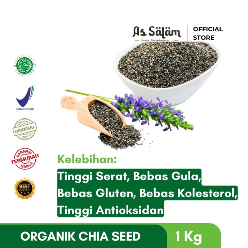 

Chia Seed Organik Untuk Diet Superfood Suplemen Diet Tinggi Serat dan Tinggi Antioksidan - 1 Kg