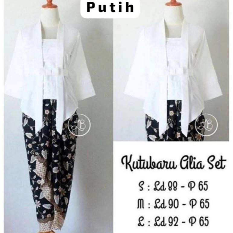 marin promo set kutubaru putih kebaya putih stelan kebaya putih kebaya modern kutubaru putih bluss p