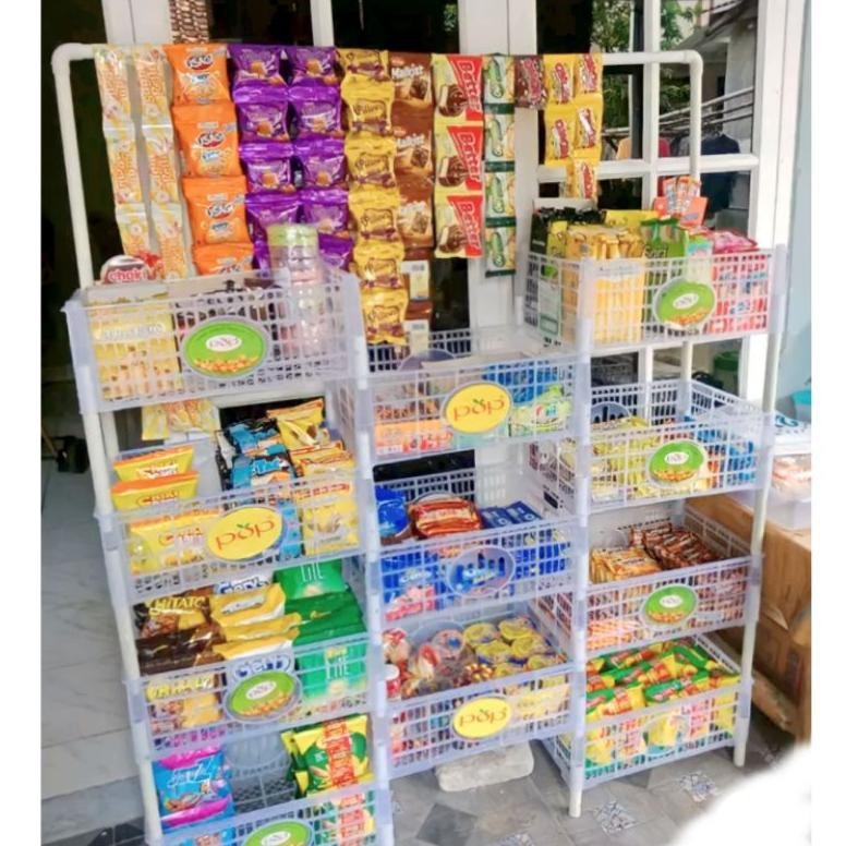 risto rak susun warung 434 keranjang 434 tinggi 1.5 meter rak dagang warung rak susun warung etalase