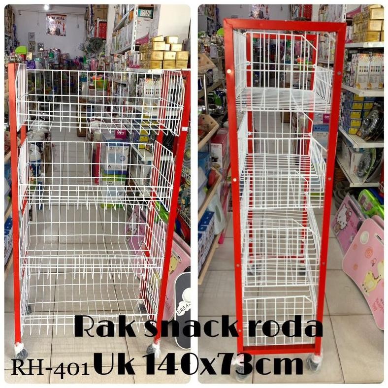 TON>> RAK CHIKI MODERN / RAK SUPERMAKET BESI KOTAK  4 TINGKAT