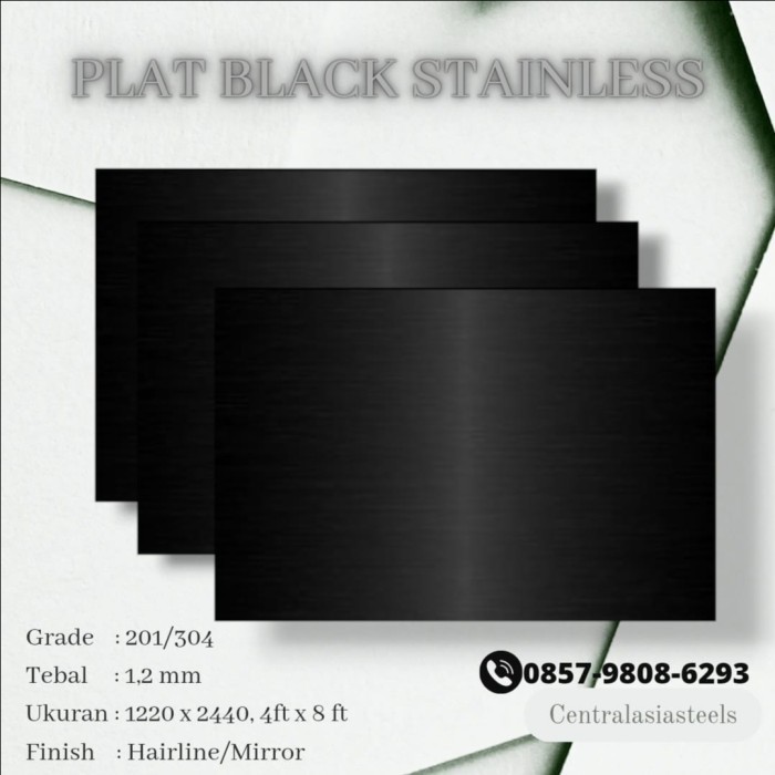 Plat Stainless Steel Black 1.2 Mm 1219X2438 Mm / 4X8 Ft Lembaran