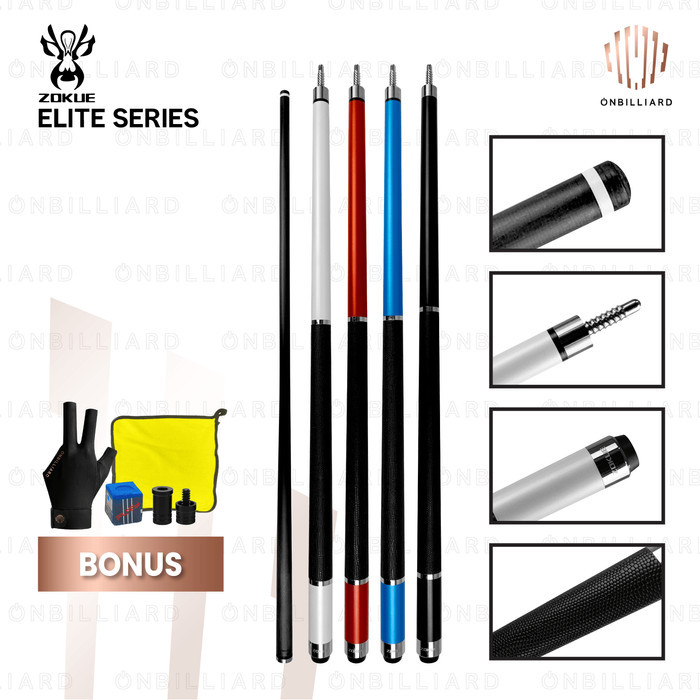 ZOKUE ELITE by KONLLEN Play Cue Stick Carbon Low Deflection Stik Billiard