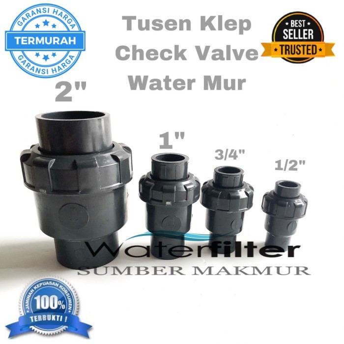 Single Union Check Valve Pvc 1/2 Inch