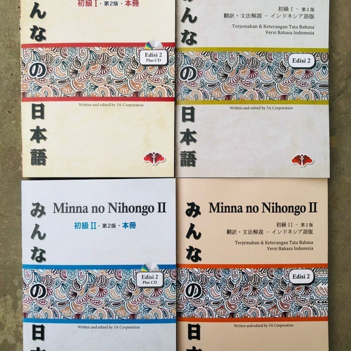 

Minna no nihongo 1 dan 2 versi jepang + terjemah (4 buku)
