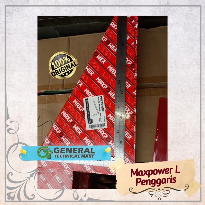 

Penggaris siku stainless steel besi Maxpower L garisan pengukur 15x30