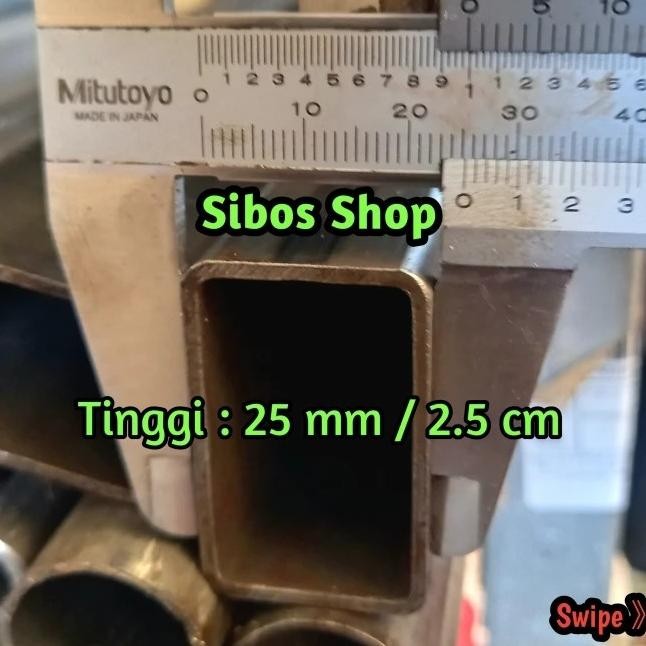 Besi Hollow Ukuran Full 25x40mm ( 2.5x4 cm ) Tebal 2mm | holo hollo kotak GOL
