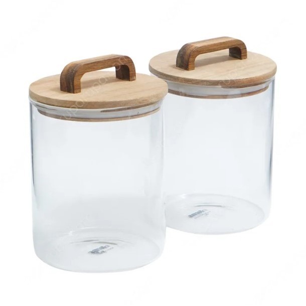 Set Toples Kaca Estetik Set Glass Canister Toples Kue Kedap Udara