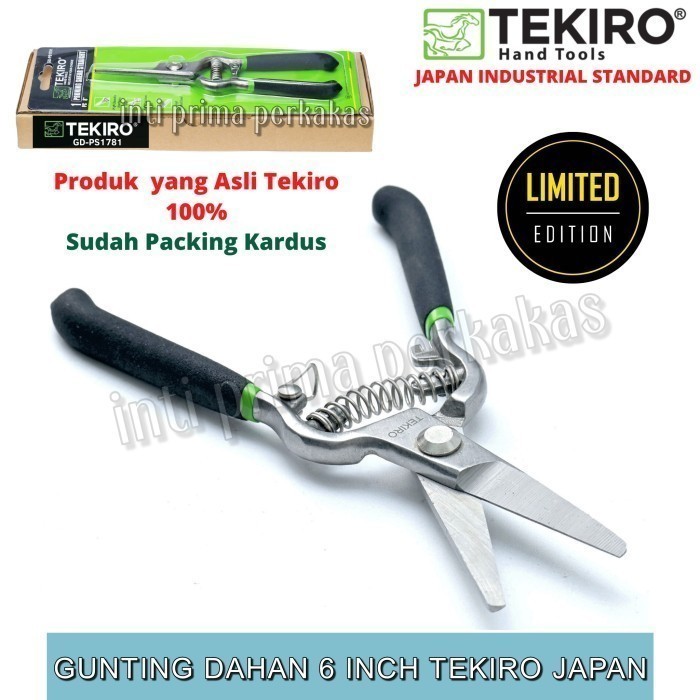 TEKIRO - GUNTING DAHAN LURUS UK 6 INCH GUNTING TANAMAN - ORIGINAL