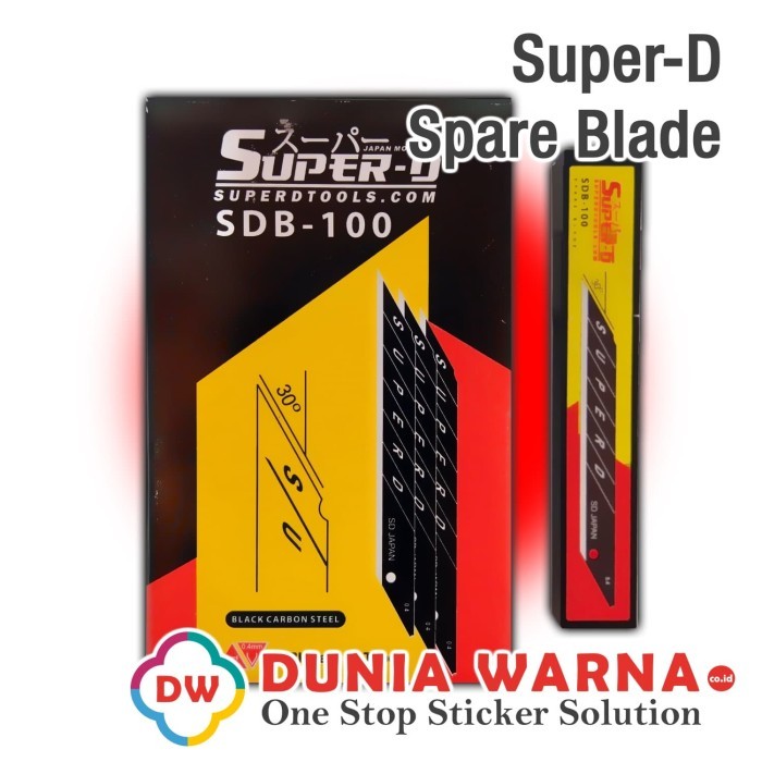 

PROMO! SUPER-D Japan SDB-100 Black Carbon Cutter Spare Blade Isi Kater BOX