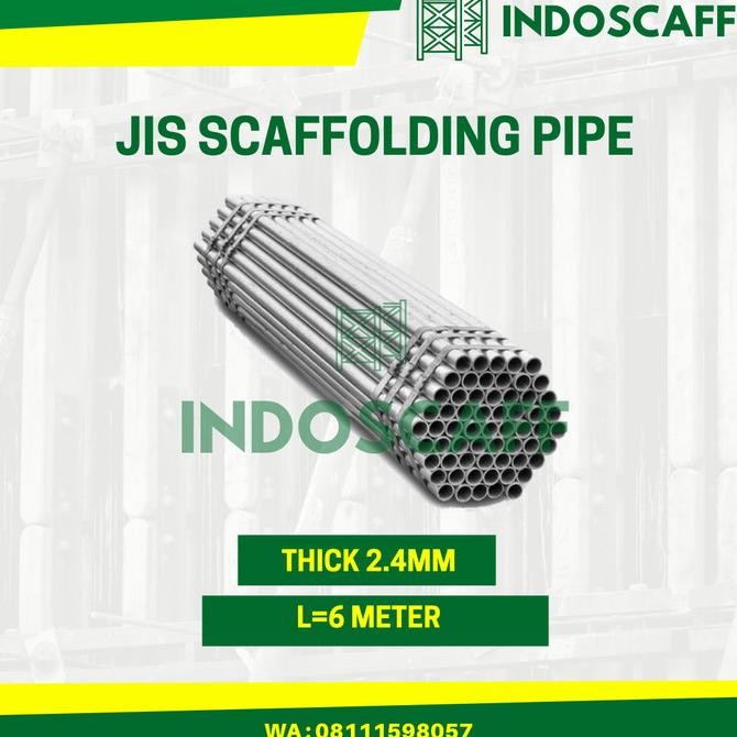 Pipa Scaffolding Galvanis JIS 1,5 inch, Tebal 2,4mm, Panjang 6M