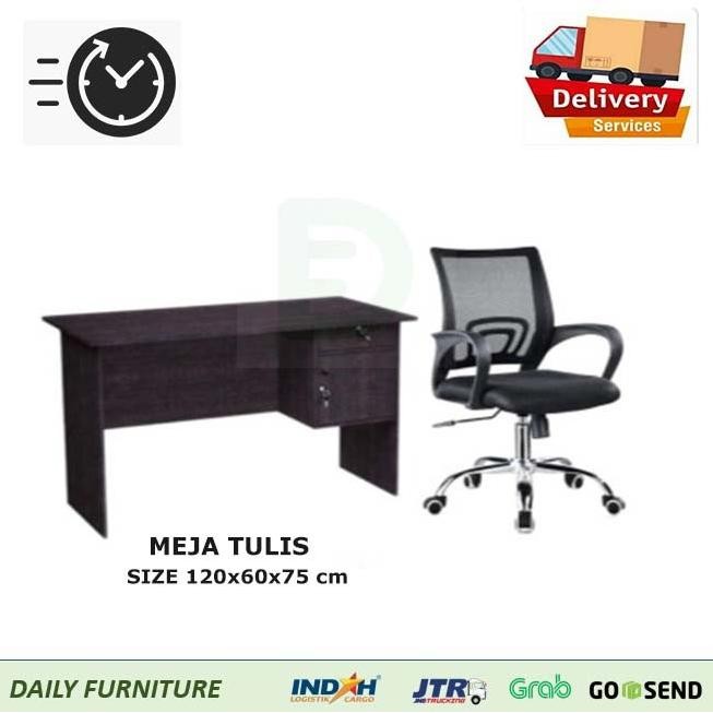 Paket Meja Kursi Kerja Minimalis / Meja Kantor Kursi Putar Kantor