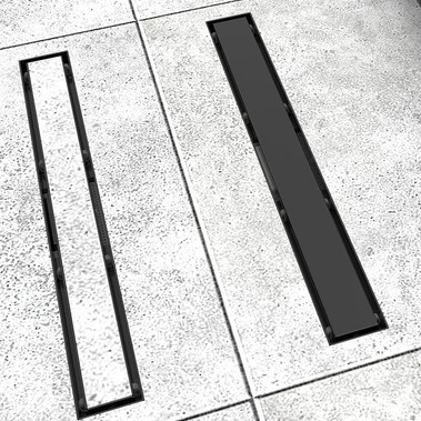Floor Drain Panjang 30cm LUBANG SAMPING Stainless HITAM sus 304/ Floor drain Black