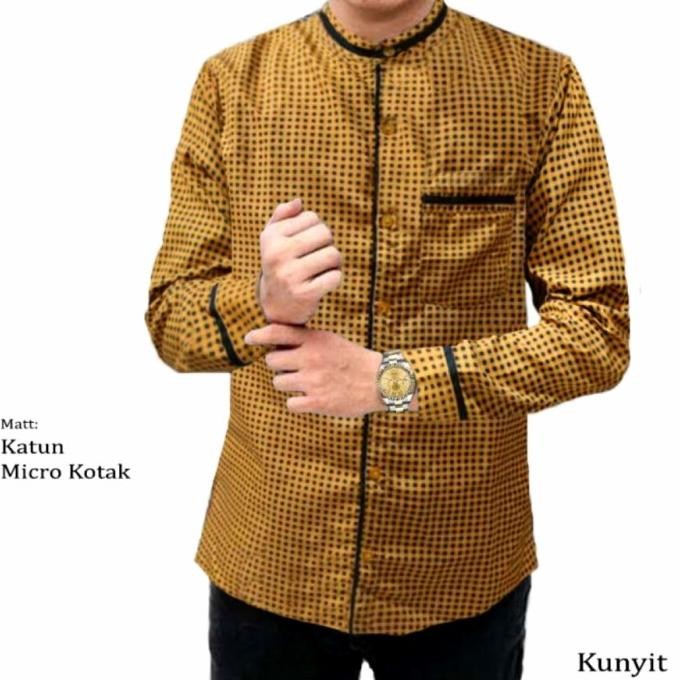 kemeja koko pria lengan panjang Kotak Kotak Terlaris