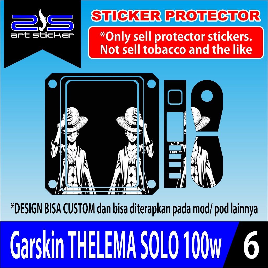 

*PromoTerjangkau* Stiker Telemasolo Uv Printing Gundam Luffy Black Garskin Wrap Stiker Premium / X Casing Case COD