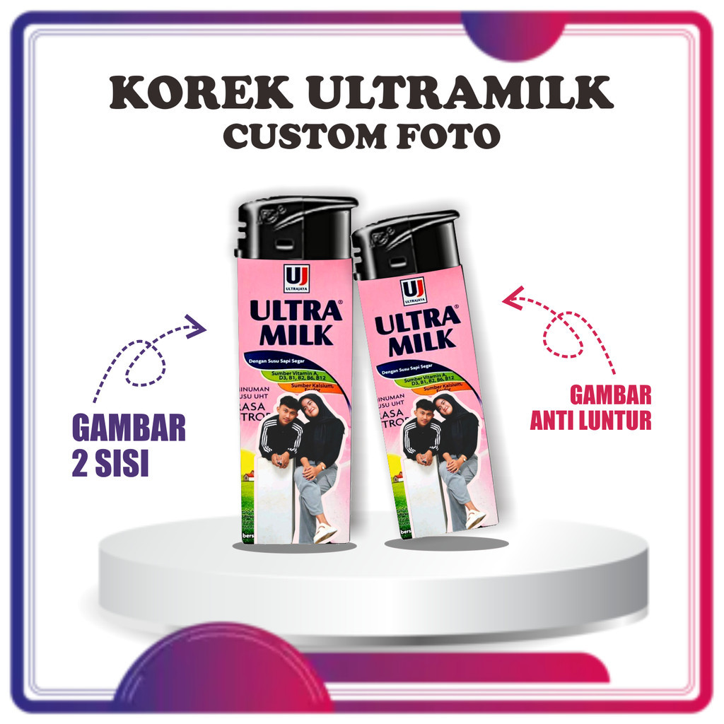 

*PromoTerjangkau* Korek Api Unik Ulltramilk Varian Warna Setiker Foto Logo Nama Garskin Wrap Stiker Premium / X Casing Case COD