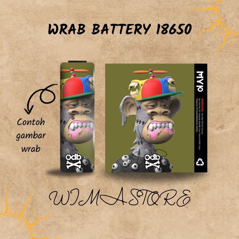 

*PromoTerjangkau* Stiker Wrap Baterai 18650 Odb Nft Monyet Untuk Melindungi Garskin Premium / X Casing Case COD
