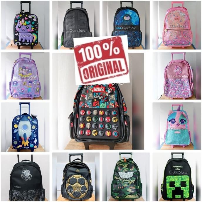 Grosir (Original) Smiggle Trolley Troley Troli Backpack Bag Tas Sekolah