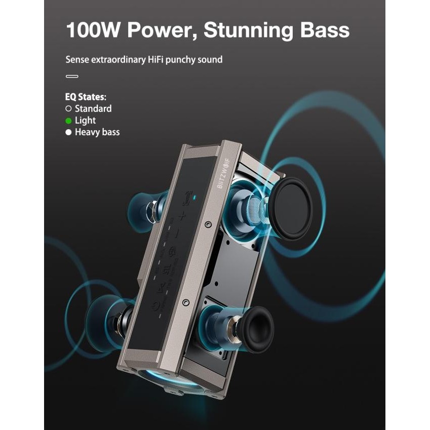 Promo Blitzwolf Bw Wa3 Outdoor Speaker 100W Bluetooth Wireless Deep Bass Rgb